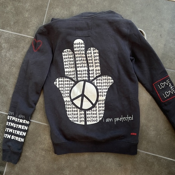 Peace Love World Zip Up Sweatshirt - Picture 6 of 7